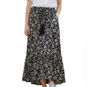 RACHEL Rachel Roy Maxi Floral  Tiered Skirt Womens Large Middle Front Slit Boho